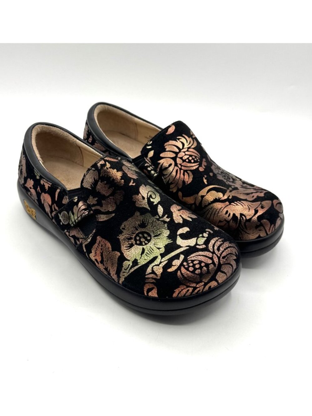 Alegria PG Lite Womens KAR-557X EU 37 US 6.5 Black Rose Gold Comfort Clogs Shoes